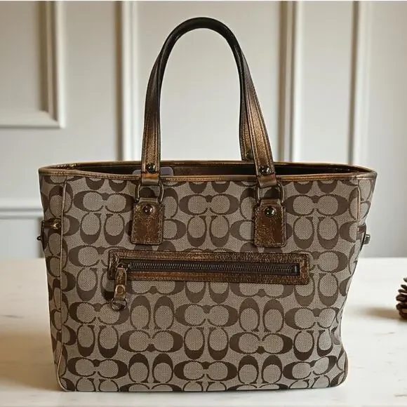 Coach Signature Canvas/Leather Vintage Tote - Rare! - Picture 2 of 16